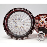 Vintage RUBY RED 'CUT-TO-CLEAR' CRYSTAL JAR Signed "BARTHMANN 1976 100/5" Lovely