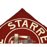 Vintage "STARRETT TOOLS" CLOTH SWATH 11"x11" Black Frame LOGO ON FABRIC Unusual!