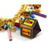 Rare! LUNCH AT THE RITZ "DREIDEL DREIDEL" CHARM BRACELET Chanukah JEWISH Menorah