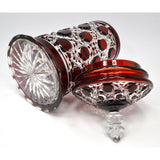 Vintage RUBY RED 'CUT-TO-CLEAR' CRYSTAL JAR Signed "BARTHMANN 1976 100/5" Lovely