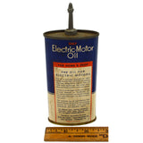 Vintage GULF "ELECTRIC-MOTOR OIL" TIN CAN + CAP 4 fl. oz "FOR HOME & SHOP" Full!