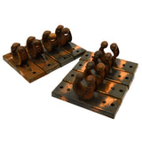 Antique POOL CUE STICK RACK CLIPS Lot of 8 Salvaged Hardware WOOD & STEEL c.1914