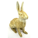 Antique HUBLEY CAST IRON RABBIT DOORSTOP Genuine LIFE-SIZE Old White Paint REAL!