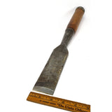 Antique 18" SOCKET CHISEL 1-7/8" Blade "T.H. WITHERBY" w/ Old Wood Handle c.1850