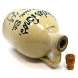 Antique STONEWARE WHISKEY JUG 9" Cobalt Script HOLLANDER BROS PATERSON, NJ Rare!