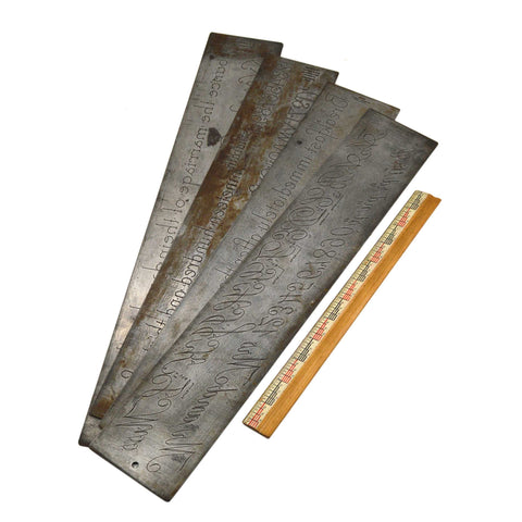 Antique "C.A. MARKLEY" ENGRAVING FONT PLATE Lot of 4 ENGRAVER/PANTOGRAPH Plates