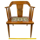 Vintage MID-CENTURY TOMLINSON "SOPHISTICATE" ARM CHAIR Modern CURVED BACK Walnut