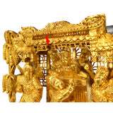 Exquisite Old CARVED WOOD OPENWORK PANEL Gold-Gilt/Gilded IMPERIAL CHINESE SCENE