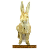Antique HUBLEY CAST IRON RABBIT DOORSTOP Genuine LIFE-SIZE Old White Paint REAL!