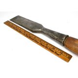 Antique 18" SOCKET CHISEL 1-7/8" Blade "T.H. WITHERBY" w/ Old Wood Handle c.1850