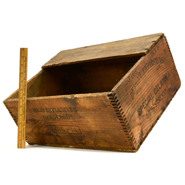 Vintage DUPONT "SPECIAL GELATIN" CRATE 60% Strength HIGH EXPLOSIVE BOX + 1/3 Lid