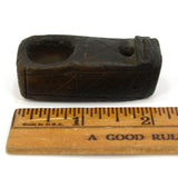 Artifact PRIMITIVE EFFIGY SMOKING PIPE Steatite? INCISED LINES & SYMBOLS Unusual