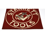 Vintage "STARRETT TOOLS" CLOTH SWATH 11"x11" Black Frame LOGO ON FABRIC Unusual!