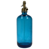 Vintage BELL BEVERAGES SELTZER BOTTLE Sapphire Blue ORIGINAL CAP & GLASS SYPHON!
