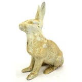 Antique HUBLEY CAST IRON RABBIT DOORSTOP Genuine LIFE-SIZE Old White Paint REAL!