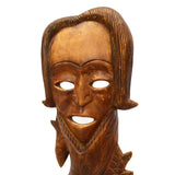 Vintage HAND-CARVED HARDWOOD MERMAN WALL-HANGING 25" Wood Man/Fish Statue UNIQUE