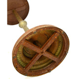 Vintage PEDESTAL ASHTRAY Mid-Century SMOKING STAND Brass & Steel WICKED PATINA!!