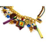 Rare! LUNCH AT THE RITZ "DREIDEL DREIDEL" CHARM BRACELET Chanukah JEWISH Menorah