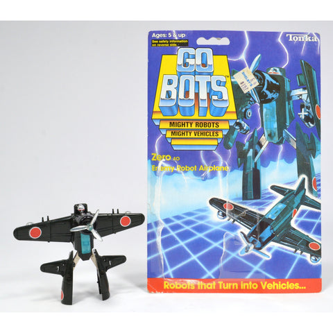Vintage TONKA GOBOTS "ZERO" #40 Enemy Robot PROPELLER AIRPLANE w/ CARD-BACK 1984