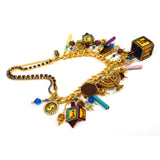 Rare! LUNCH AT THE RITZ "DREIDEL DREIDEL" CHARM BRACELET Chanukah JEWISH Menorah