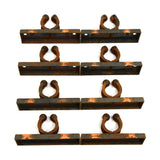 Antique POOL CUE STICK RACK CLIPS Lot of 8 Salvaged Hardware WOOD & STEEL c.1914