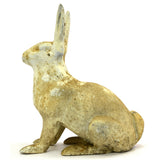 Antique HUBLEY CAST IRON RABBIT DOORSTOP Genuine LIFE-SIZE Old White Paint REAL!