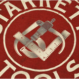 Vintage "STARRETT TOOLS" CLOTH SWATH 11"x11" Black Frame LOGO ON FABRIC Unusual!