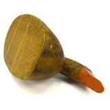 Vintage WOODEN DUCK DECOY Unsigned HAND-CARVED Hand-Painted GLASS EYES Folk Art?