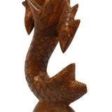 Vintage HAND-CARVED HARDWOOD MERMAN WALL-HANGING 25" Wood Man/Fish Statue UNIQUE