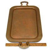 VTG/Antique HAMMERED COPPER SERVING TRAY American "PAT APPLIED FOR" at Handles