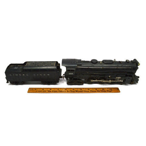Vintage POSTWAR LIONEL "4-6-4 HUDSON LOCOMOTIVE" #665 & COAL TENDER c.1956-1959