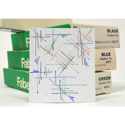 Vintage FABER-CASTELL "PINPOINT" PEN Lot of 4 Boxes RED-BLACK-BLUE-GREEN 48 Pens