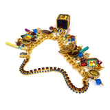 Rare! LUNCH AT THE RITZ "DREIDEL DREIDEL" CHARM BRACELET Chanukah JEWISH Menorah