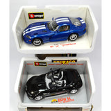 Lot of 2 BURAGO DIECAST CARS 1:18 Scale BMW M ROADSTER #3349 Dodge Viper #3030