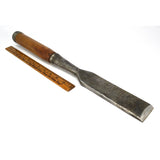Antique 18" SOCKET CHISEL 1-7/8" Blade "T.H. WITHERBY" w/ Old Wood Handle c.1850