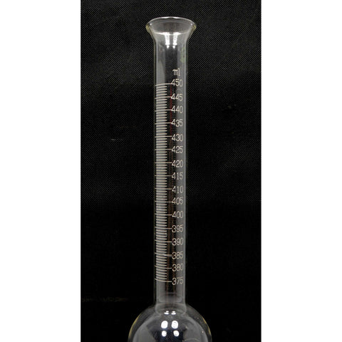 Chemistry LAB GLASS by PYREX 450 ml GRADUATED CYLINDER w/ 2 UNUSUAL BULBS Rare?