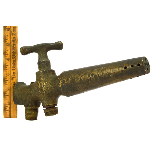 Antique BRASS GAS HOSE NOZZLE Unbranded SICK PATINA! Repurpose STEAMPUNK Alt Art