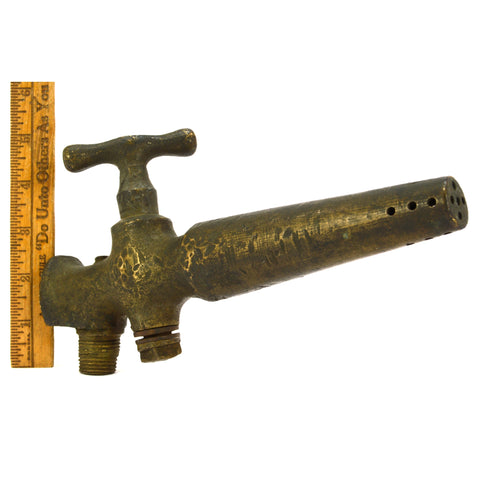 Antique BRASS GAS HOSE NOZZLE Unbranded SICK PATINA! Repurpose STEAMPUNK Alt Art