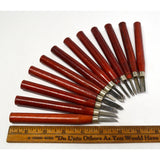 Vintage CARVING KNIFE LOT OF 18 w/ Wood Handles JAPAN & OTHER SCULPTING KNIVES!