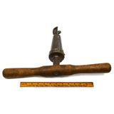 Antique BUNG HOLE DRILL Wine/Whiskey Barrel T-HANDLE AUGER Primitive BORING TOOL