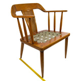 Vintage MID-CENTURY TOMLINSON "SOPHISTICATE" ARM CHAIR Modern CURVED BACK Walnut