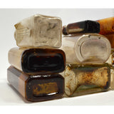 Antique BOTTLE LOT OF 10 MEDICINE-CURES Paper Label & Contents APOTHECARY / DRUG