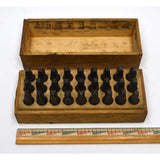Antique ALPHABET PUNCH SET Complete Roman Font ABC's in WOOD BOX "HOGGSON BRAND"