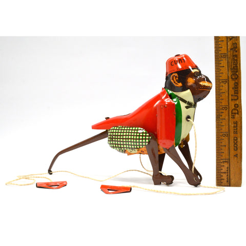 Vintage MECHANICAL TIN TOY "CURT" No. 420 ROPE CLIMBING MONKEY by DBS of Germany