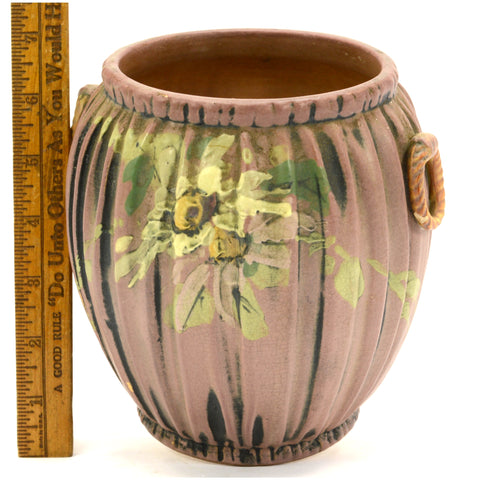 Antique WELLER POTTERY LOUELLA VASE by RUDOLPH LORBER Ring Handles MATTE c.1915