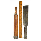Antique 18" SOCKET CHISEL 1-7/8" Blade "T.H. WITHERBY" w/ Old Wood Handle c.1850