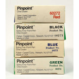 Vintage FABER-CASTELL "PINPOINT" PEN Lot of 4 Boxes RED-BLACK-BLUE-GREEN 48 Pens