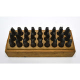 Antique ALPHABET PUNCH SET Complete Roman Font ABC's in WOOD BOX "HOGGSON BRAND"