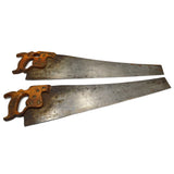 VTG/Antique HENRY DISSTON D-8 WOOD SAW Lot of 2 D8 Saws THUMBHOLE RIP & CROSSCUT