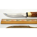 Vintage TRAMONTINA Brasil "INOX-STAINLESS" HUNTING KNIFE 5" Fixed Blade + SHEATH